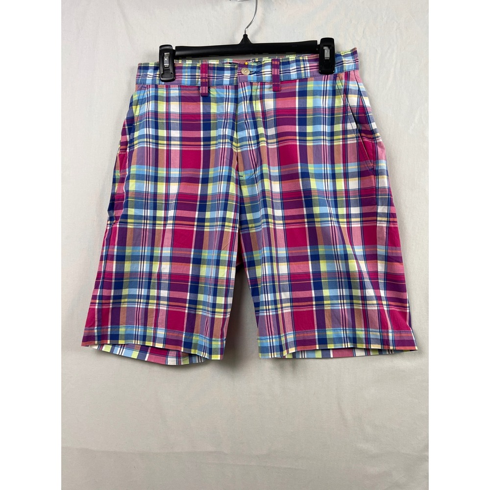 Polo Ralph Lauren Prospect Short Mens 30 Multi-Color Plaid Cotton Madras Preppy